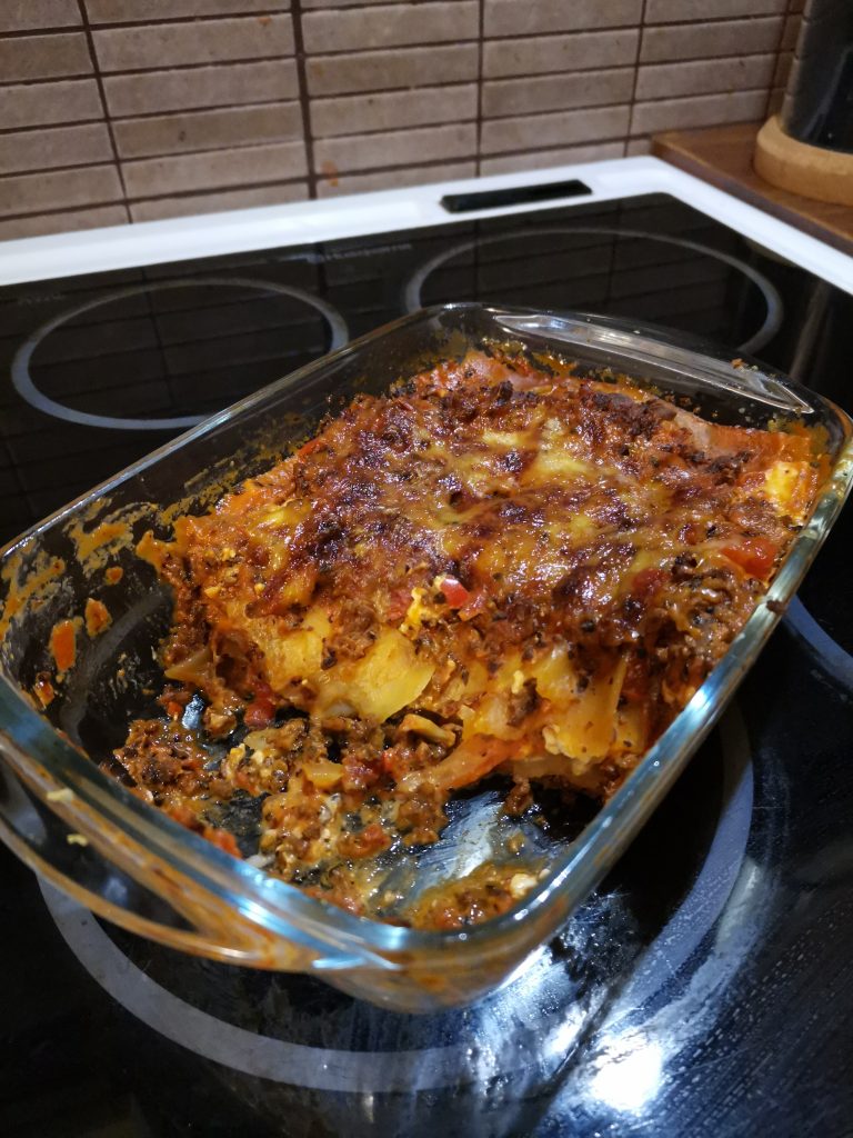 Lasagne on valmis.